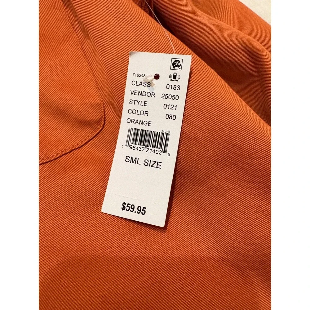 Pacsun Crimson Pub Graphic Button Up Shirt Orange Long Sleeve Men's Size S